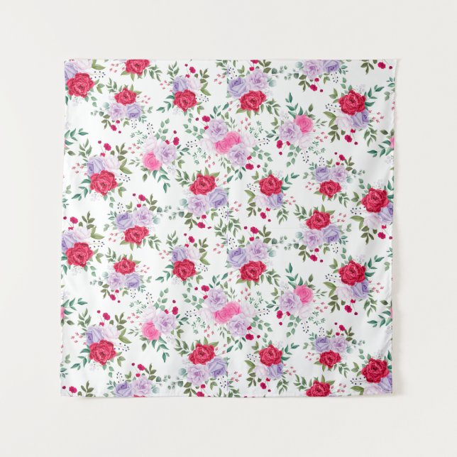  flowers - Simple various colours  Tapestry (Front)