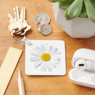 Flowers   Single Daisy Key Ring