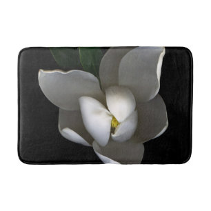Flowers   Single White Magnolia Blossom Bath Mat