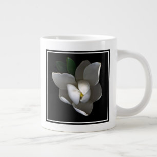 Flowers Single White Magnolia Blossom Large Coffee Mug