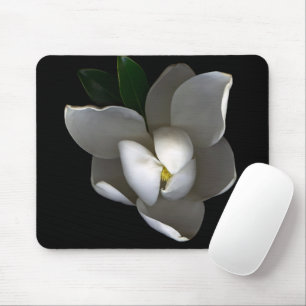 Flowers Single White Magnolia Blossom Mouse Pad