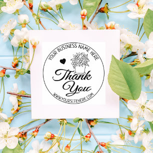 Flowers Small Business Thank You Rubber Stamp
