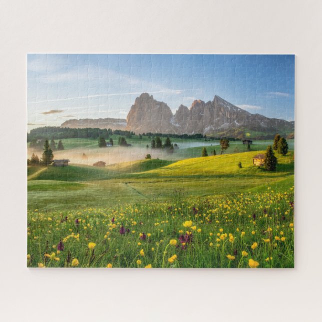 Flowers | Spring Alpe di Siusi Langkofel Jigsaw Puzzle (Horizontal)