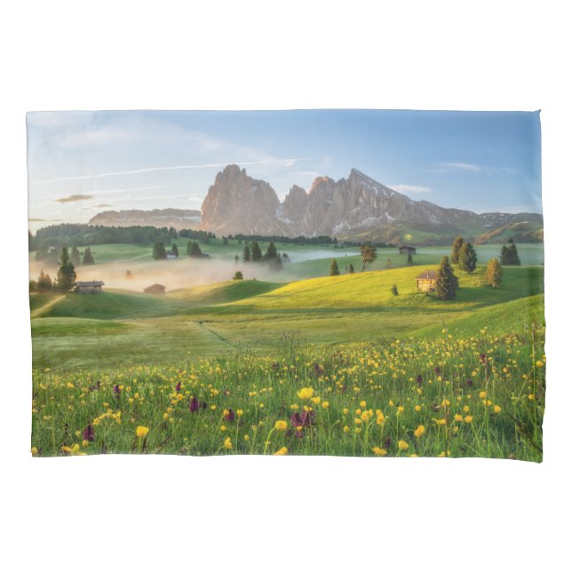 Flowers | Spring Alpe di Siusi Langkofel Pillowcase (Front)