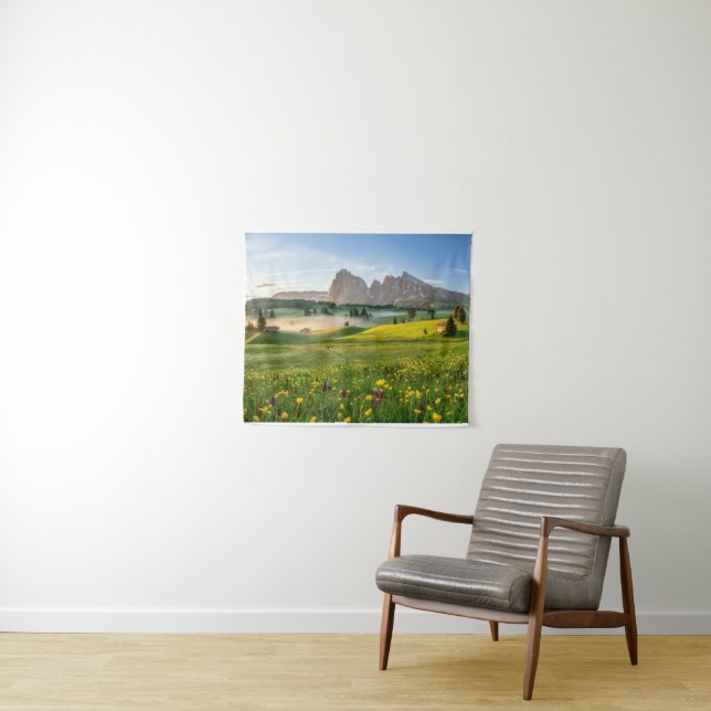 Flowers | Spring Alpe di Siusi Langkofel Tapestry (In Situ (Horizontal))