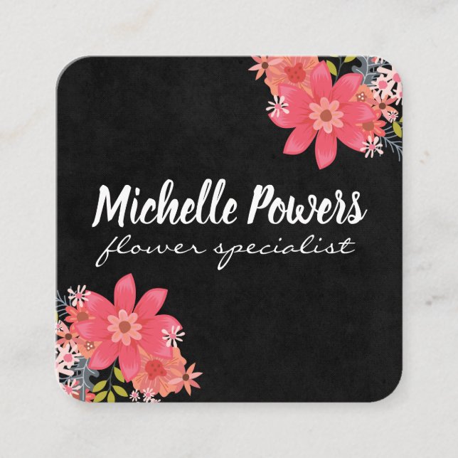 Flowers Square Business Card (Front)