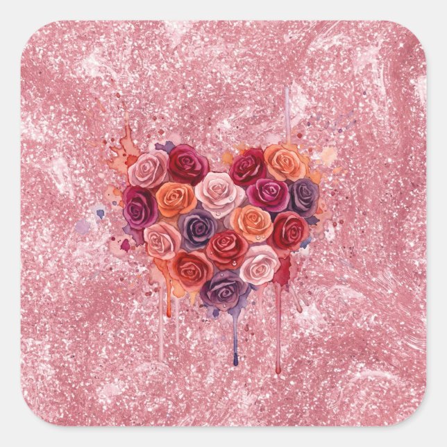Flowers Square Sticker (Front)