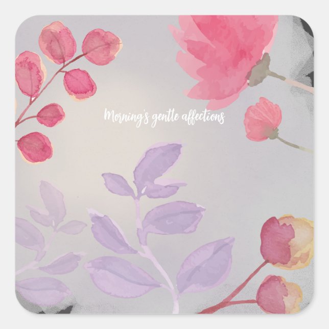 Flowers Square Sticker (Front)