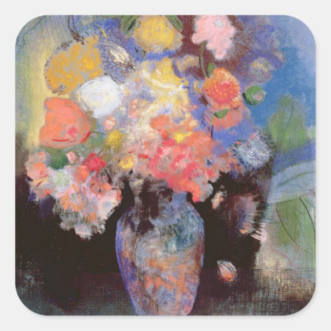 Flowers Square Sticker (Front)