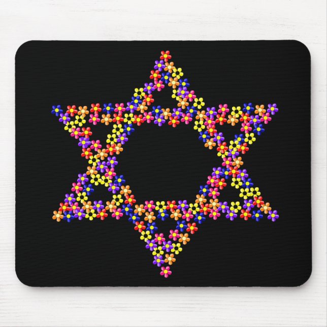 Flowers Star of David Mouse Pad (Front)