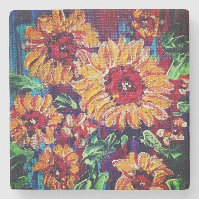 Flowers Stone Coaster (Front)