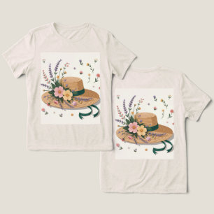 Flowers Straw Hat Oatmeal Tri-Blend Shirt