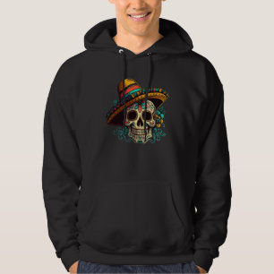 Flowers Sugar Skull Cinco De mayo Mexican Dia de L Hoodie