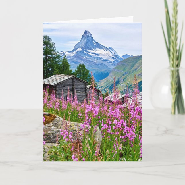 Flowers | Summer Matterhorn Switzerland Card (Front)