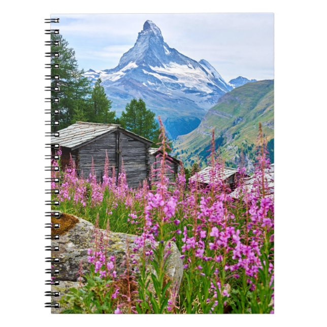 Flowers | Summer Matterhorn Switzerland Notebook (Front)
