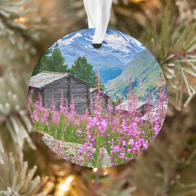 Flowers | Summer Matterhorn Switzerland Ornament (Tree)