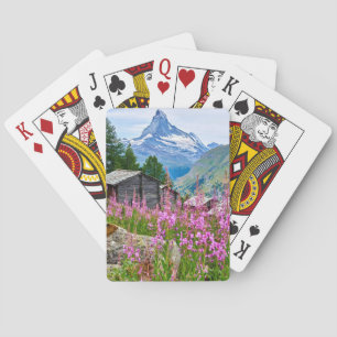 Flowers Summer Matterhorn Switzerland Playing Cards