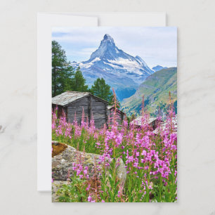 Flowers   Summer Matterhorn Switzerland Thank You Card