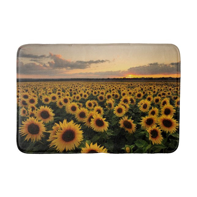 Flowers | Sunflower Field Bath Mat (Front)