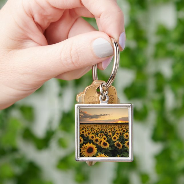 Flowers | Sunflower Field Key Ring (Hand)