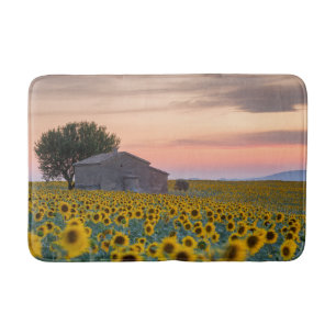 Flowers Sunflower Field Provence, France Bath Mat