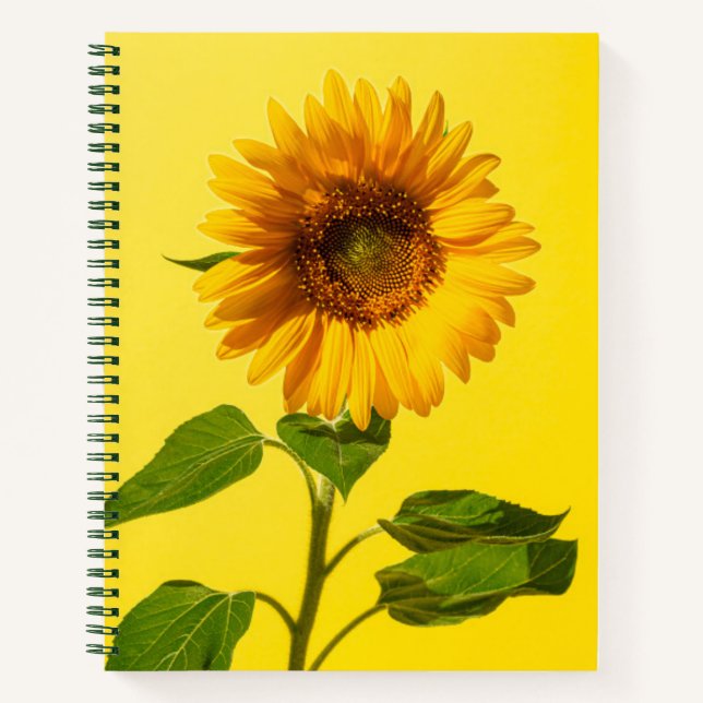 Flowers | Sunflower on Yellow Notebook (Front)