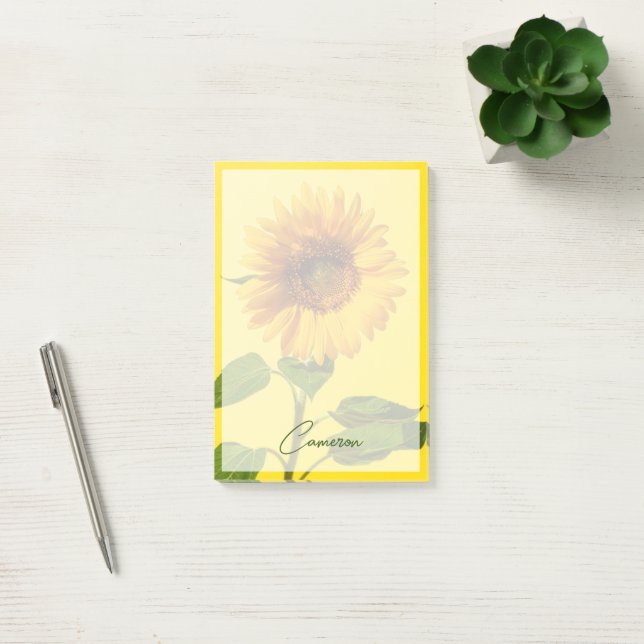 Flowers | Sunflower on Yellow Post-it Notes (Office)