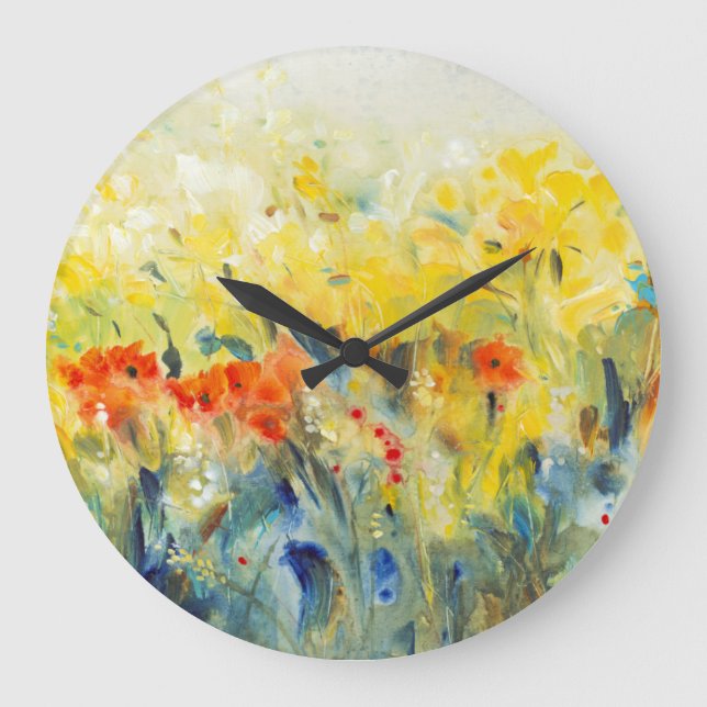 Flowers Sway II Large Clock (Front)