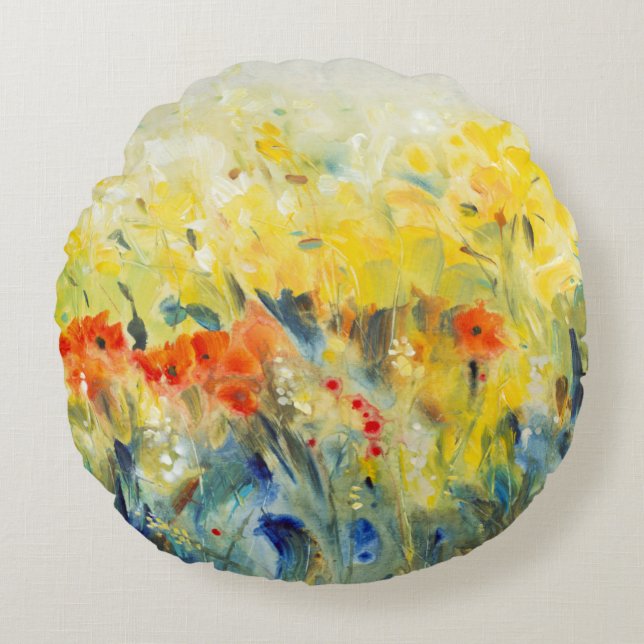 Flowers Sway II Round Cushion (Front)