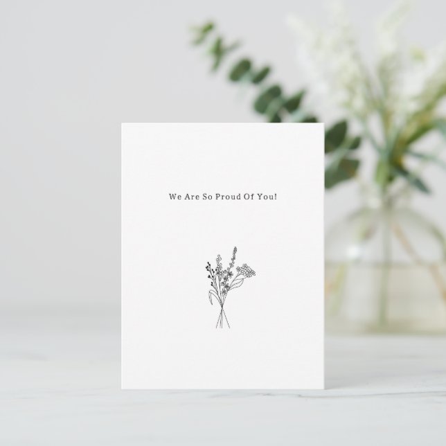 Flowers Sweet And Cute Proud Of You Quote Card (Standing Front)