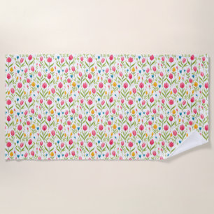 Flowers Teach Us Patience Beach Towel