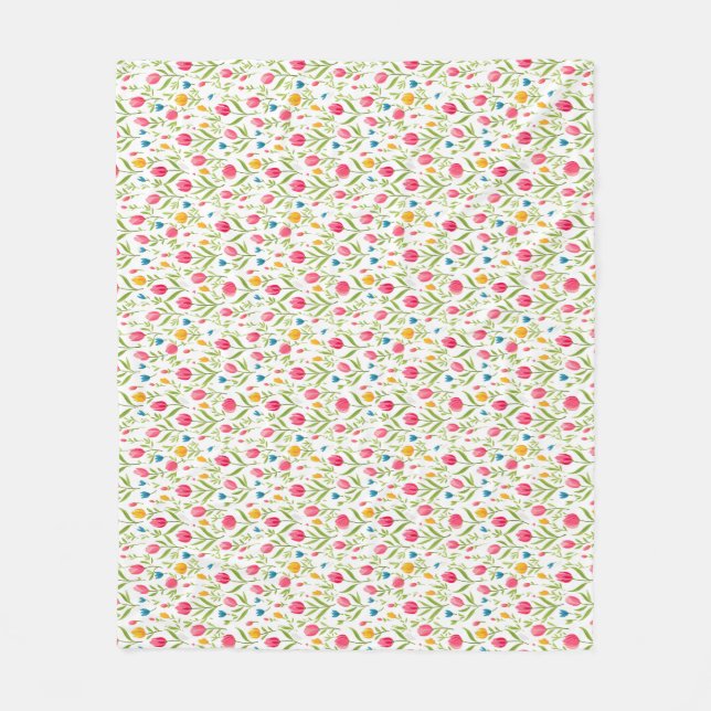 Flowers Teach Us Patience Fleece Blanket (Front)