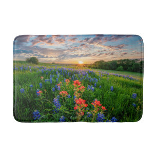 Flowers Texas Bluebonnets & Indian Paintbrush Bath Mat