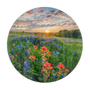 Flowers   Texas Bluebonnets & Indian Paintbrush Cutting Board