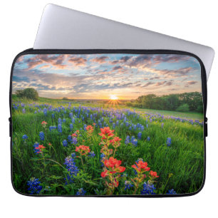 Flowers   Texas Bluebonnets & Indian Paintbrush Laptop Sleeve