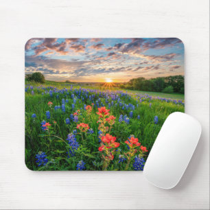 Flowers Texas Bluebonnets & Indian Paintbrush Mouse Pad