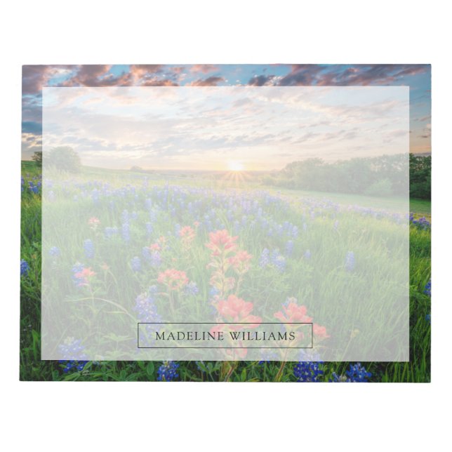 Flowers | Texas Bluebonnets & Indian Paintbrush Notepad (Front)