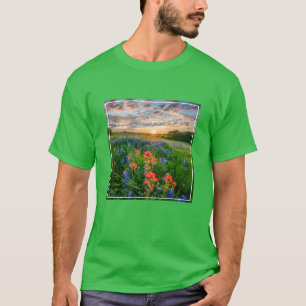Flowers   Texas Bluebonnets & Indian Paintbrush T-Shirt