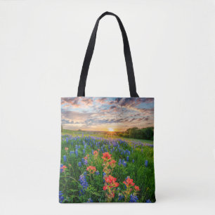 Flowers Texas Bluebonnets & Indian Paintbrush Tote Bag