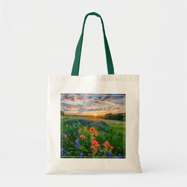 Flowers | Texas Bluebonnets & Indian Paintbrush Tote Bag (Front)