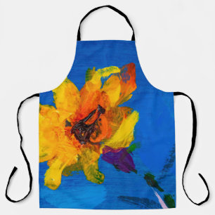 Flowers texture oil painting, Art Painted wildflow Apron