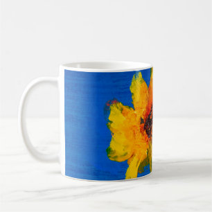 Flowers texture oil painting, Art Painted wildflow Coffee Mug