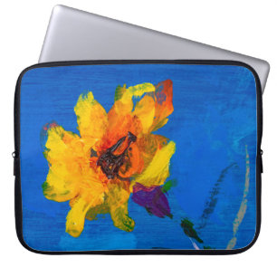 Flowers texture oil painting, Art Painted wildflow Laptop Sleeve