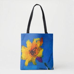 Flowers texture oil painting, Art Painted wildflow Tote Bag