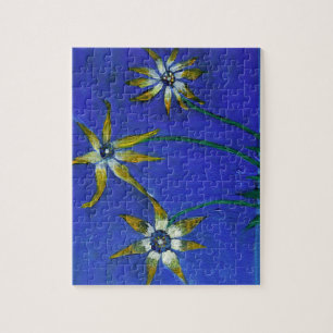 Flowers textured art  Puzzle with Gift Box