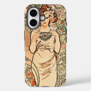 Flowers - the Rose by Alphonse Mucha iPhone 16 Case