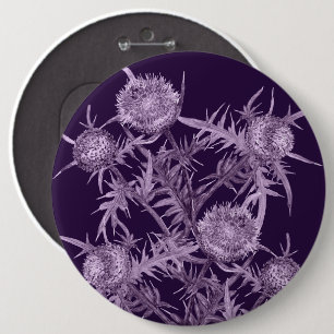 flowers THISTLE violet flower pattern 6 Cm Round Badge