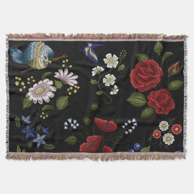 Flowers Throw Blanket (Front)