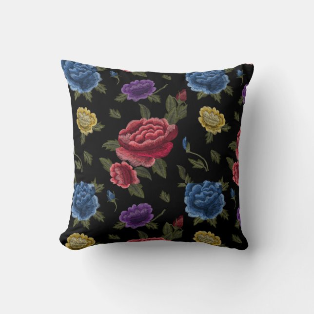 Flowers Throw Pillow (Front)