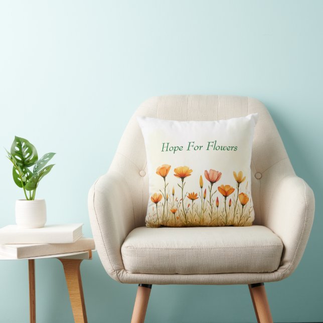 Flowers Throw Pillow (Chair)